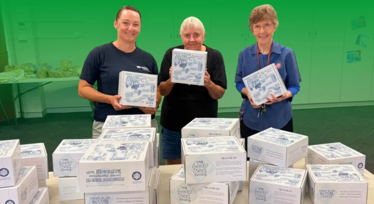 Beyond the Boardroom staff donating the Good Box with the Salvation Army